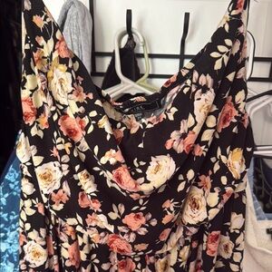 Floral Strapless Dress by Xhilaration - Black and Pink